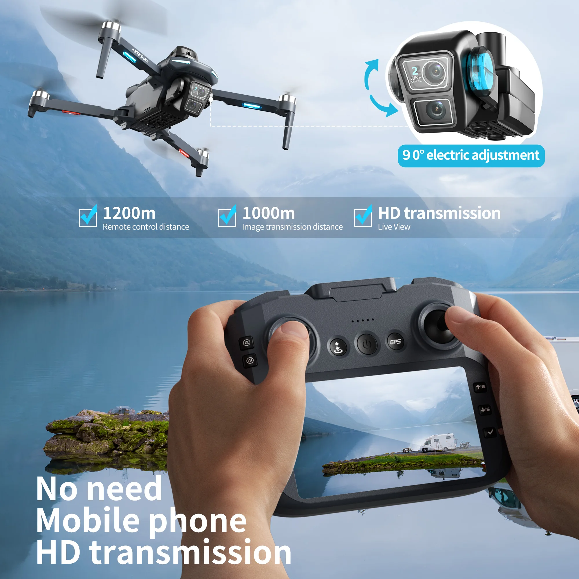 Original XT606 Drone Professio - Fpv Brushless Rc Drone 4K review and price