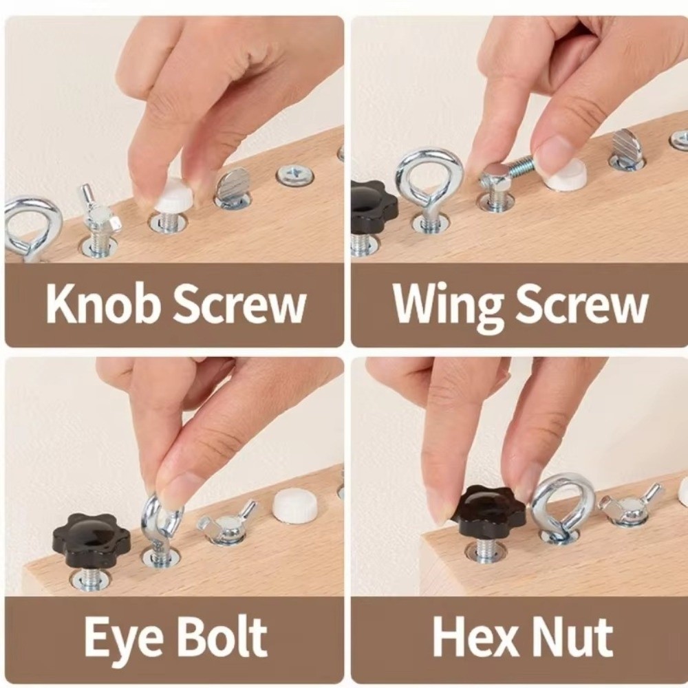 New Portable Montessori Screw  - Montessori Wooden Busy Board Toddler review and price