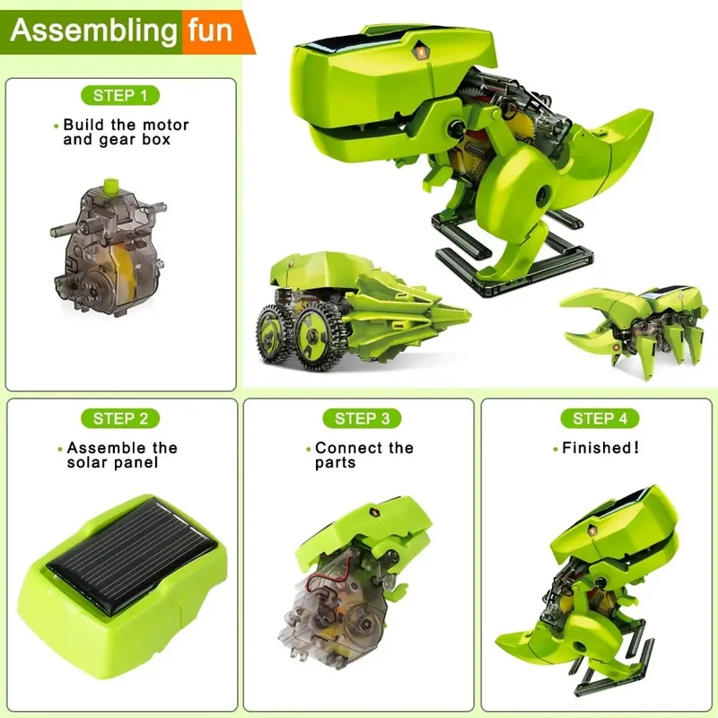 3-in-1 Solar Robot Kit, Dinosa - Stem Solar Robot Kit For Kids review and price